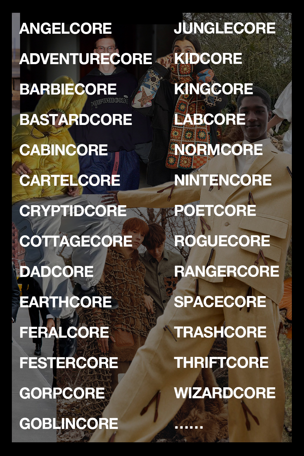 以「Core」为名｜除了 Gorpcore 之外，还有哪些新兴美学风格？